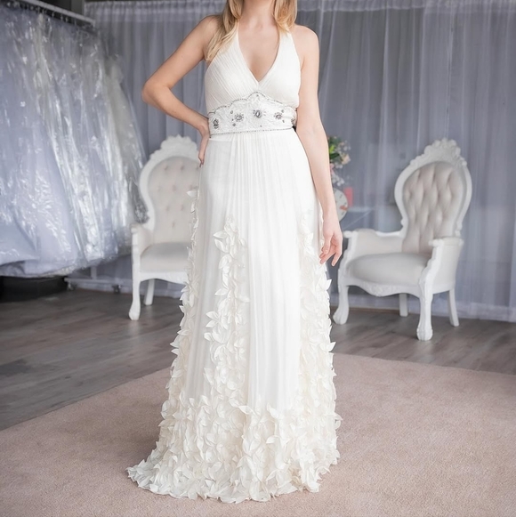 Sue Wong Dresses & Skirts - Sue Wong Nocturne Silk Dress Elegant Cream Floral Dress Wedding Party Size 10